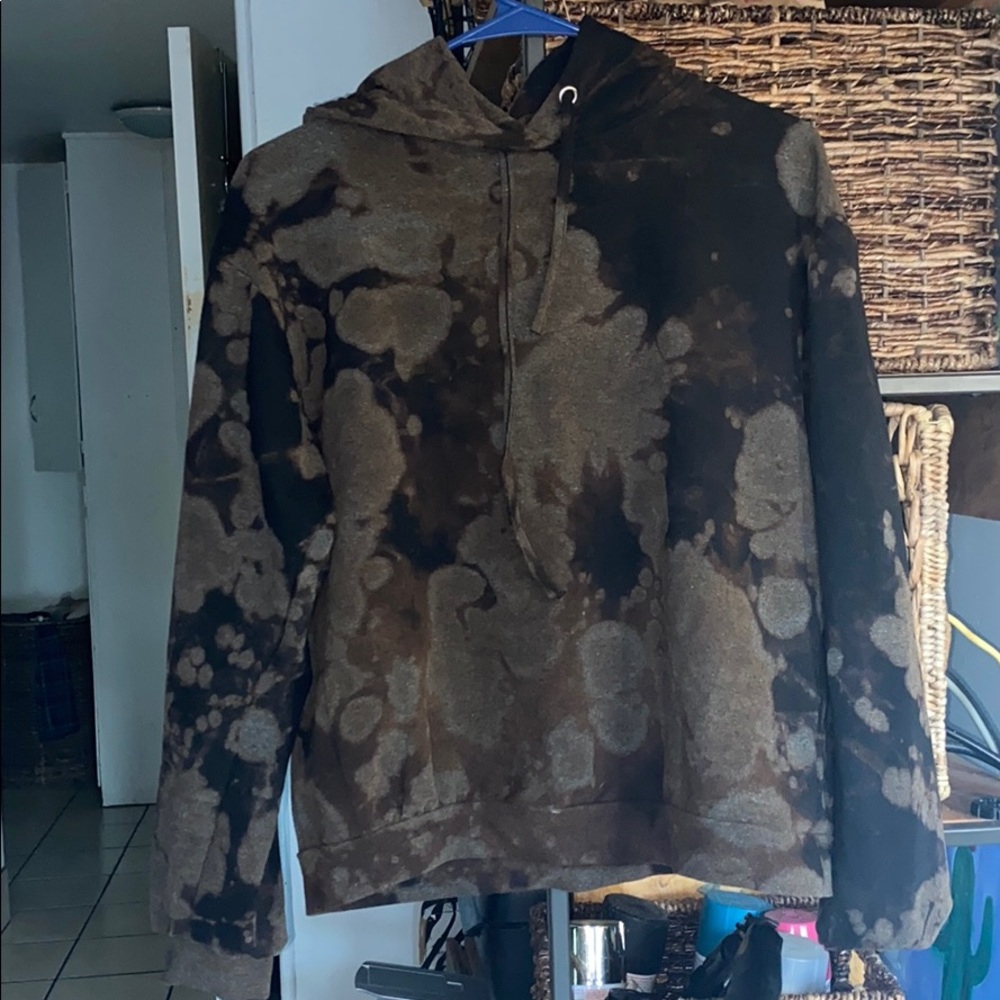 bleached / tie dye cropped hoddie